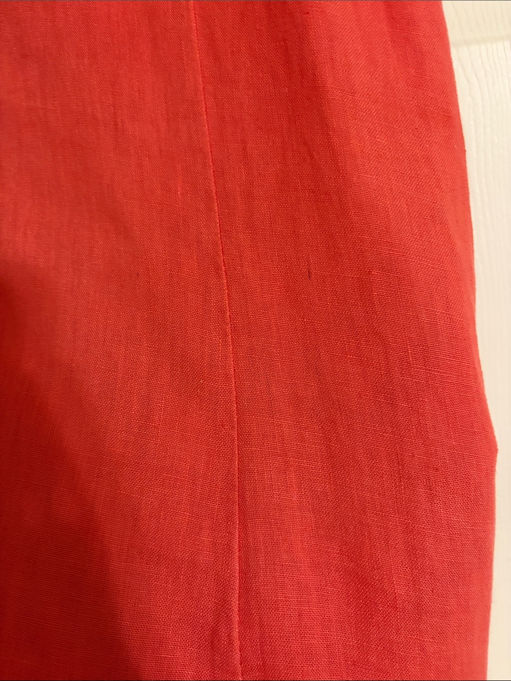 Terzo Millennio Italy 100% Linen Sleeveless Flounce Hem Dress - Coral - Size M - Picture 6 of 6